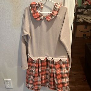 Bella Bliss size 12 plaid sweatshirt dress